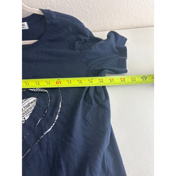 Newspaper Heart Graphic T-shirt Navy Size 2X or XL for oversized Sohung Designs - Picture 5 of 6